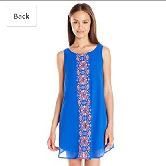 My Michelle Dresses & Skirts - MY MICHELLE blue sleeveless embroidered dress